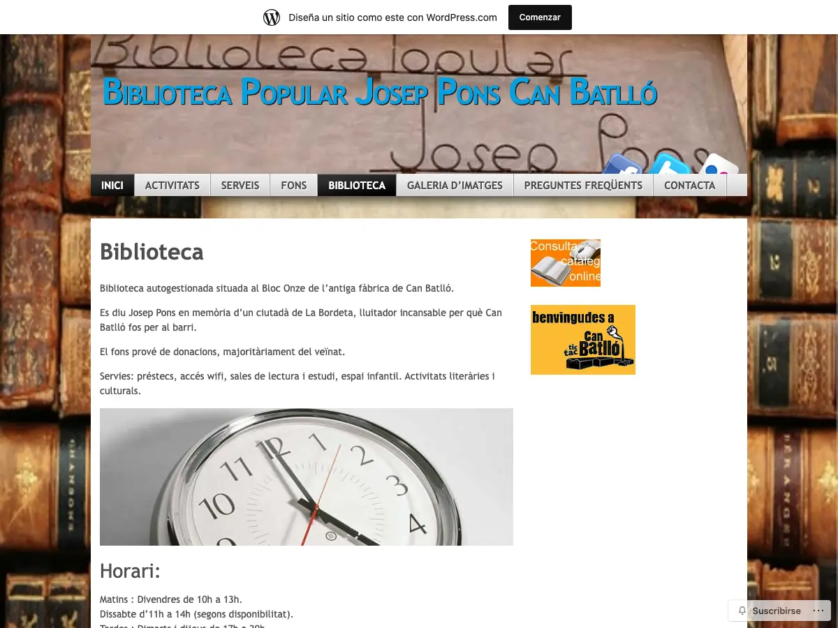 Biblioteca Popular Josep Pons's website