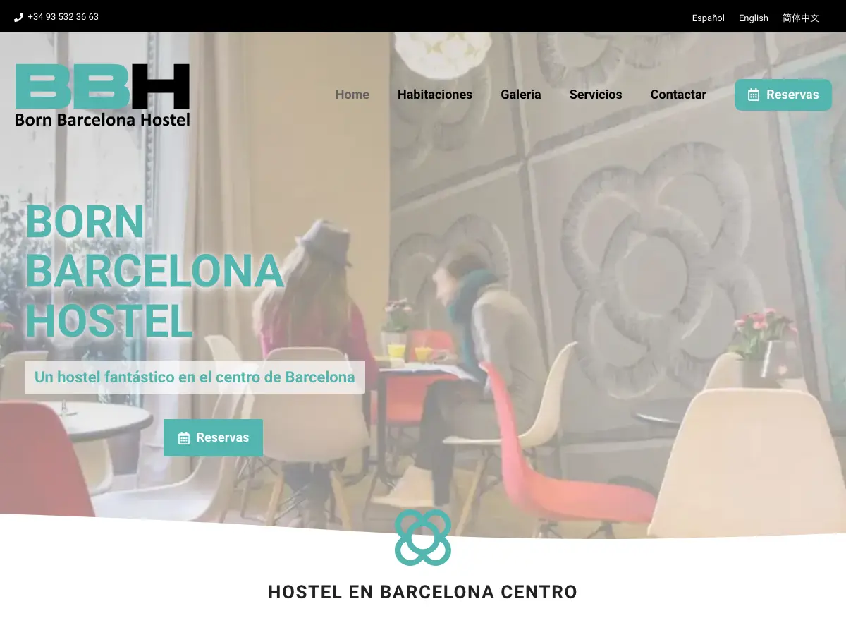 Born Barcelona Hostel's website
