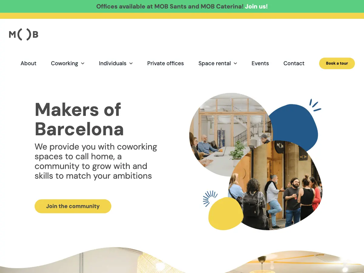 MOB Bailèn - Coworking and Office Space's website