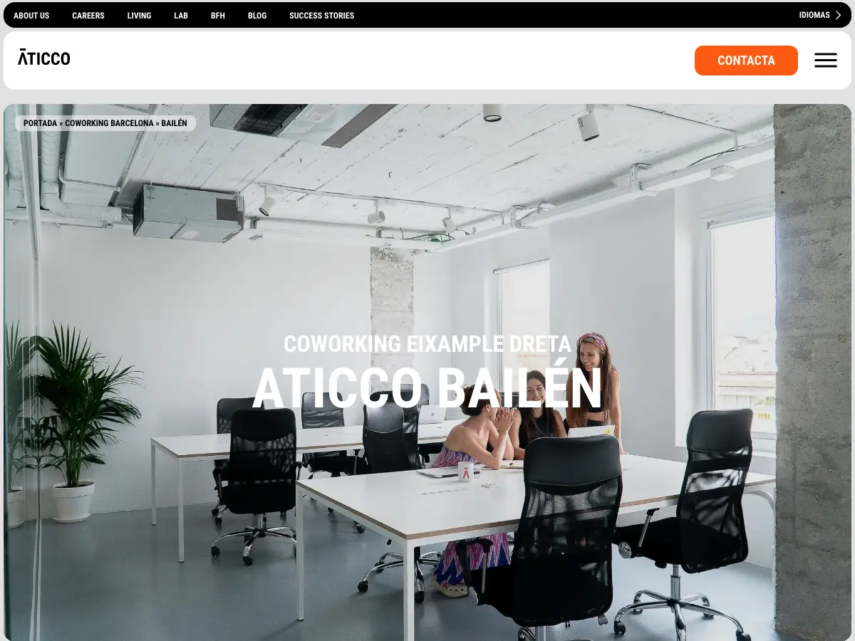 Aticco Bailén - Coworking Eixample Dreta's website