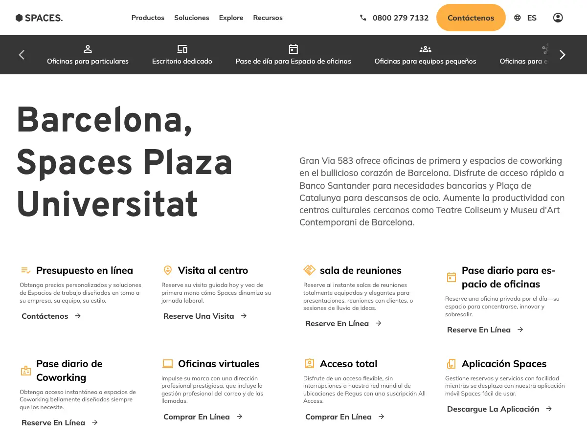Spaces's website
