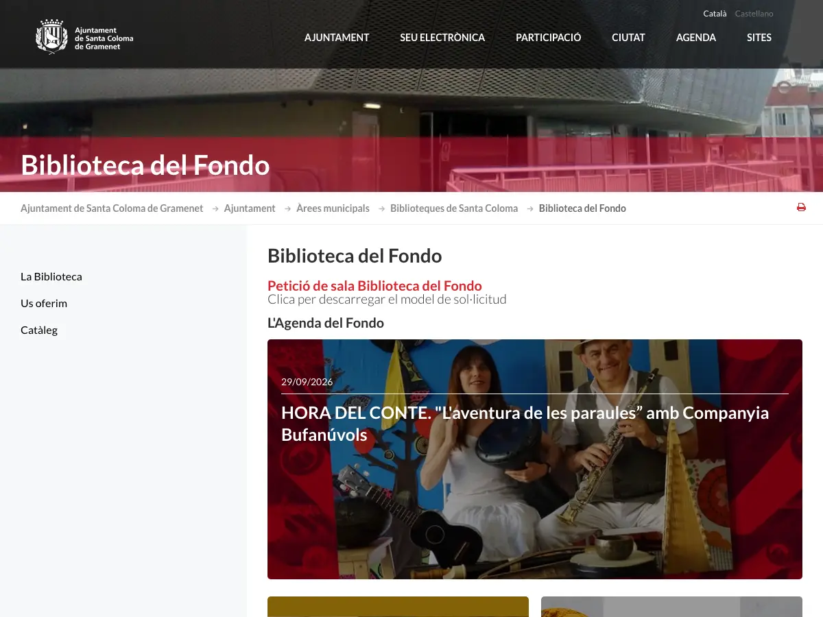 Biblioteca del Fondo's website