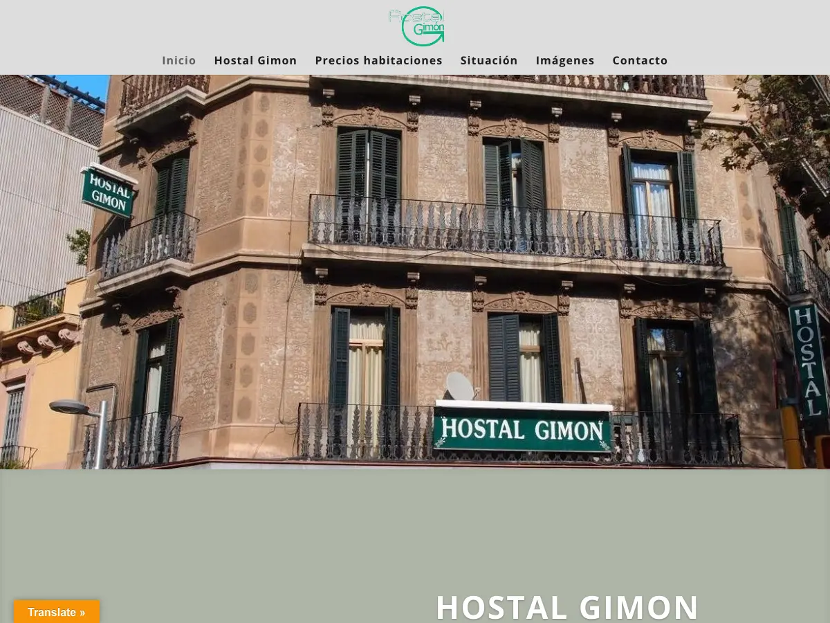 Hostal Gimón Bcn's website