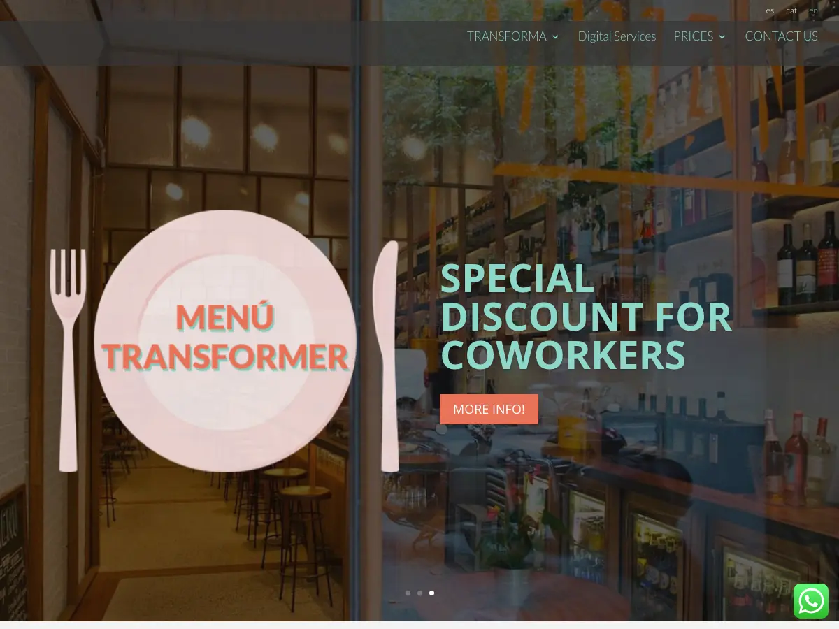 Coworking Transforma BCN's website