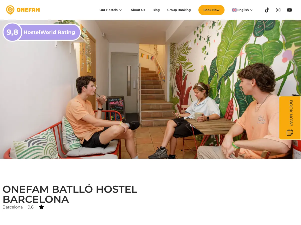 Onefam Batlló Hostel Barcelona's website