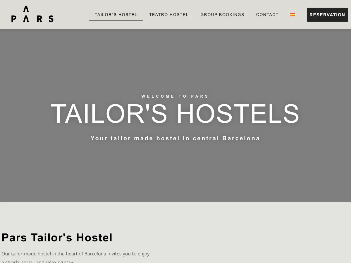 Pars Tailor's Hostel's website