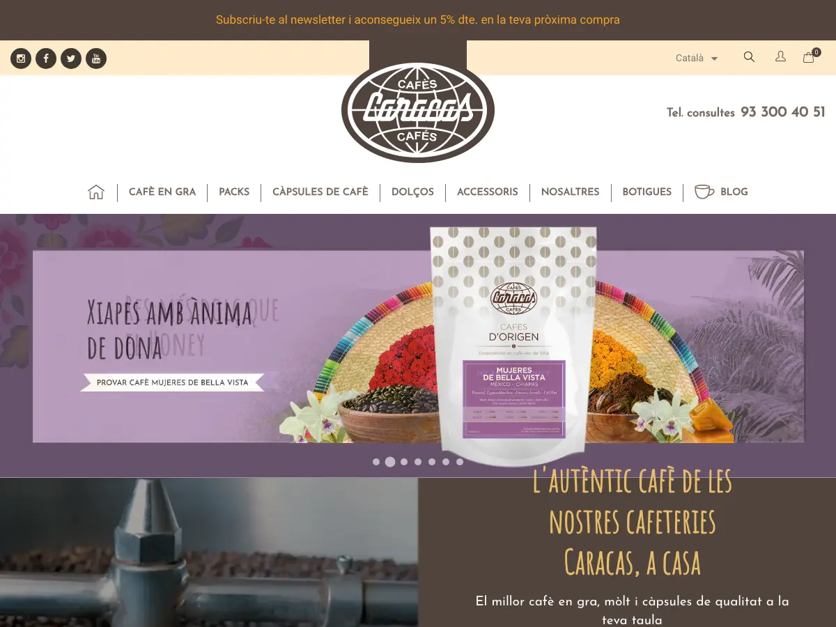 Café Caracas's website