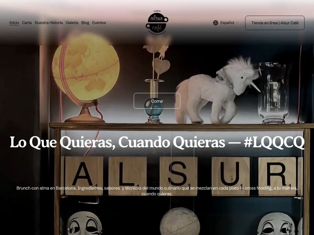 Alsur Café's website