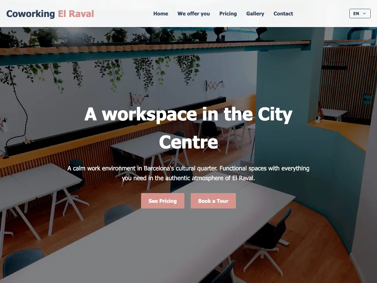 Coworking El Raval's website