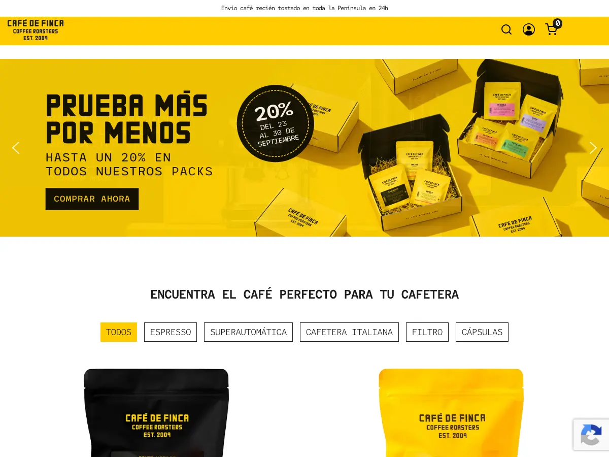 Café de Finca's website