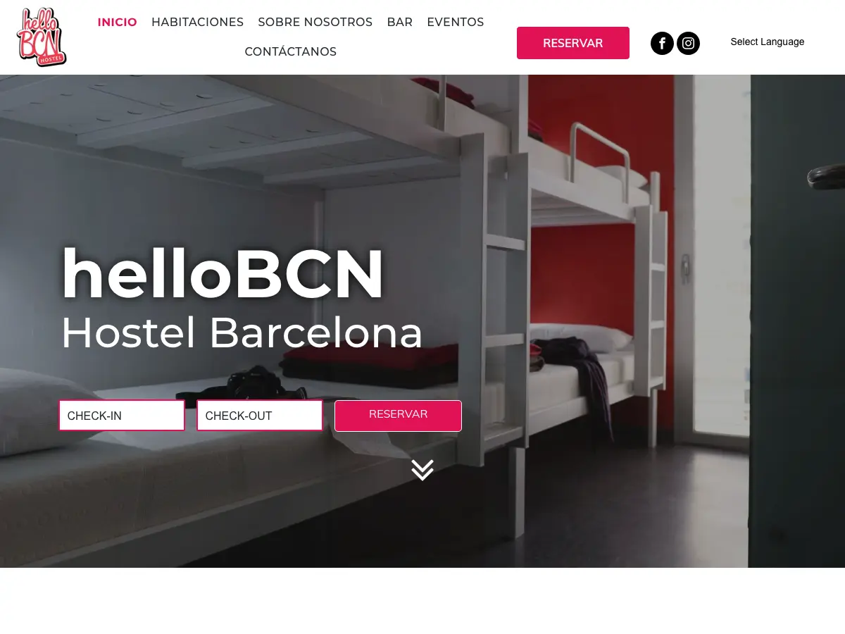 HelloBCN Hostel Barcelona's website