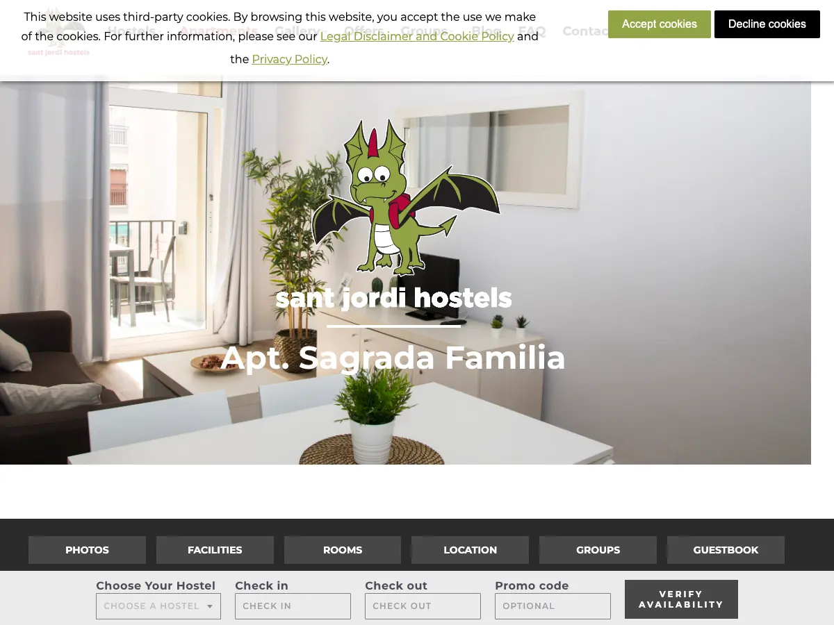 Sant Jordi Hostels Sagrada Familia's website