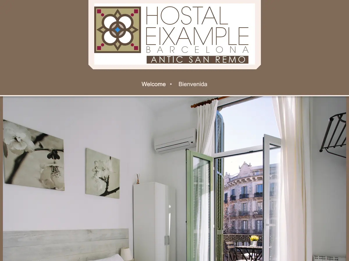 Hostal Eixample Barcelona's website