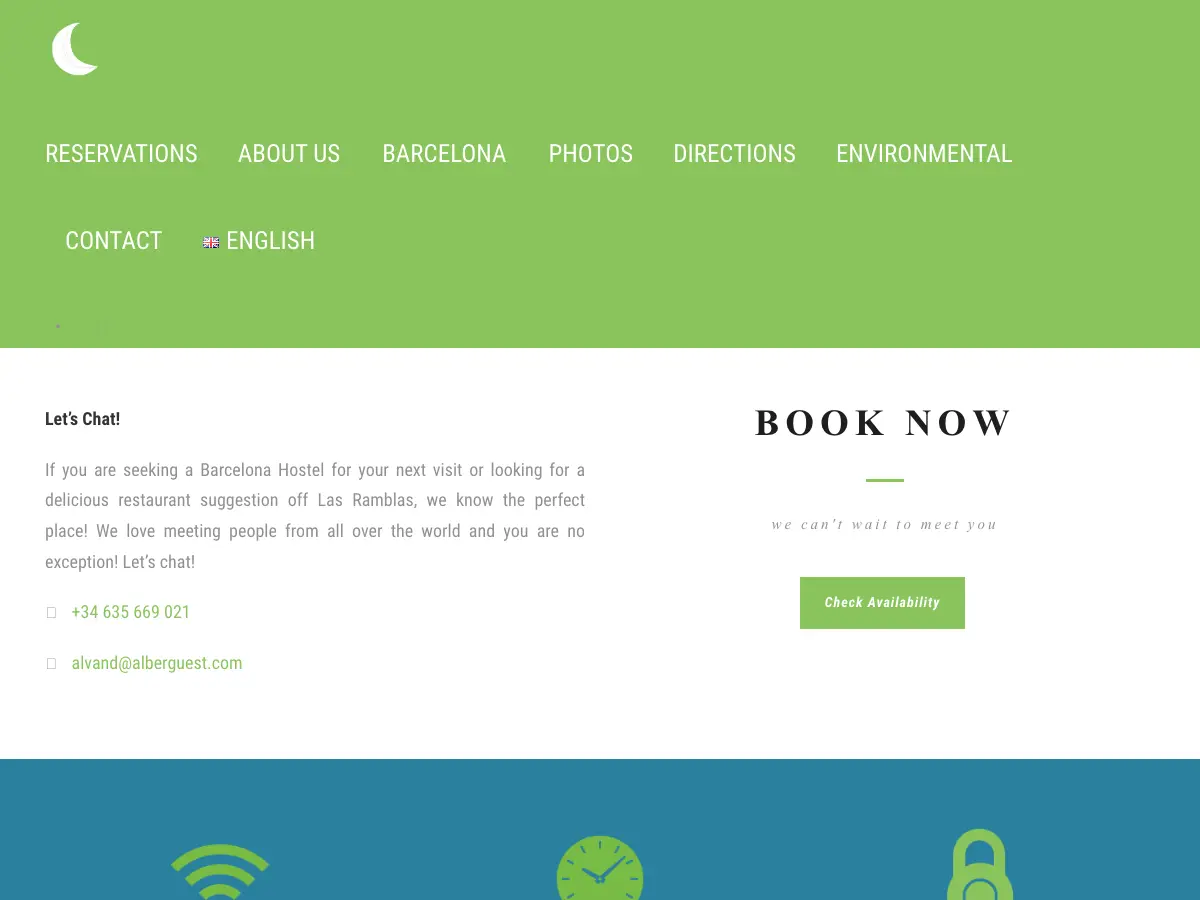 Barcelona Youth Hostel's website