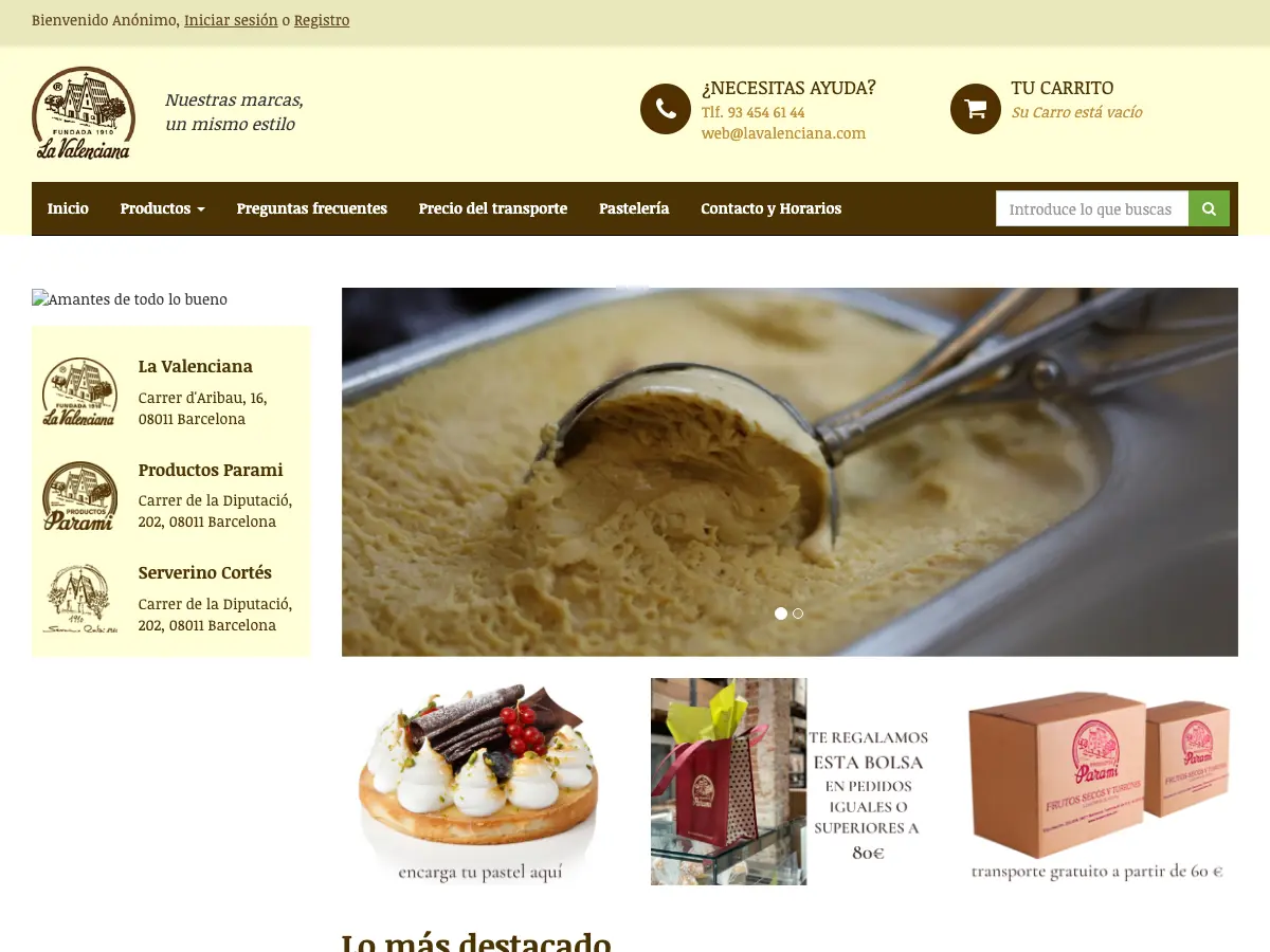 Orxateria La Valenciana's website