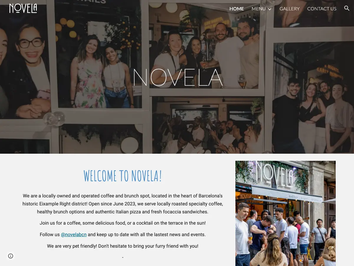 NOVELA - COFFEE / BRUNCH / COCKTAILS's website