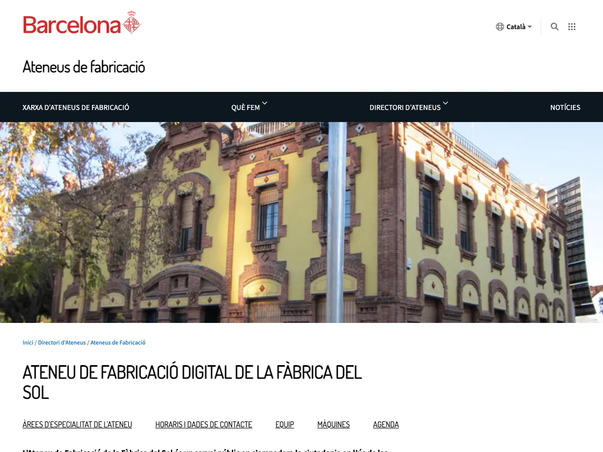 Ateneu de Fabricació La Fàbrica del Sol's website