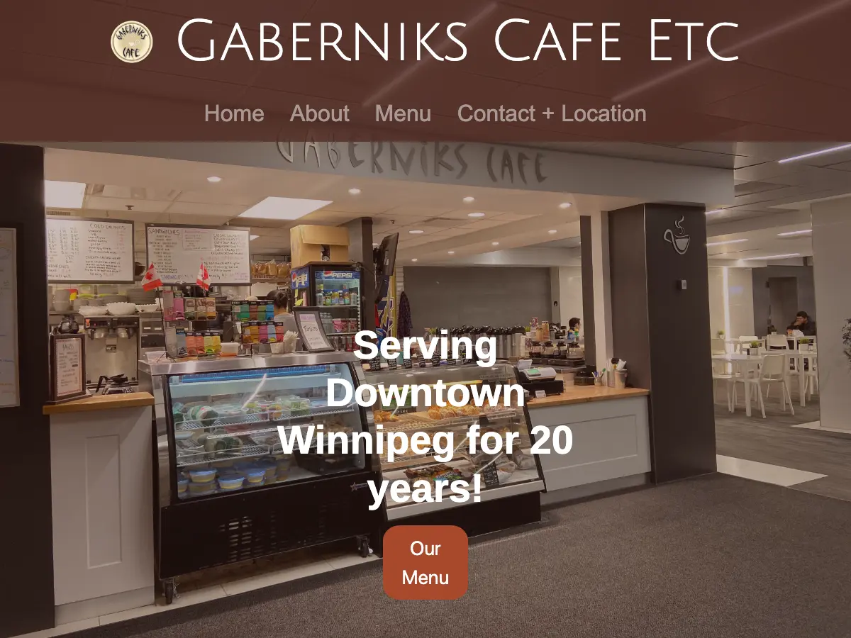 Gaberniks Cafe Etc's website