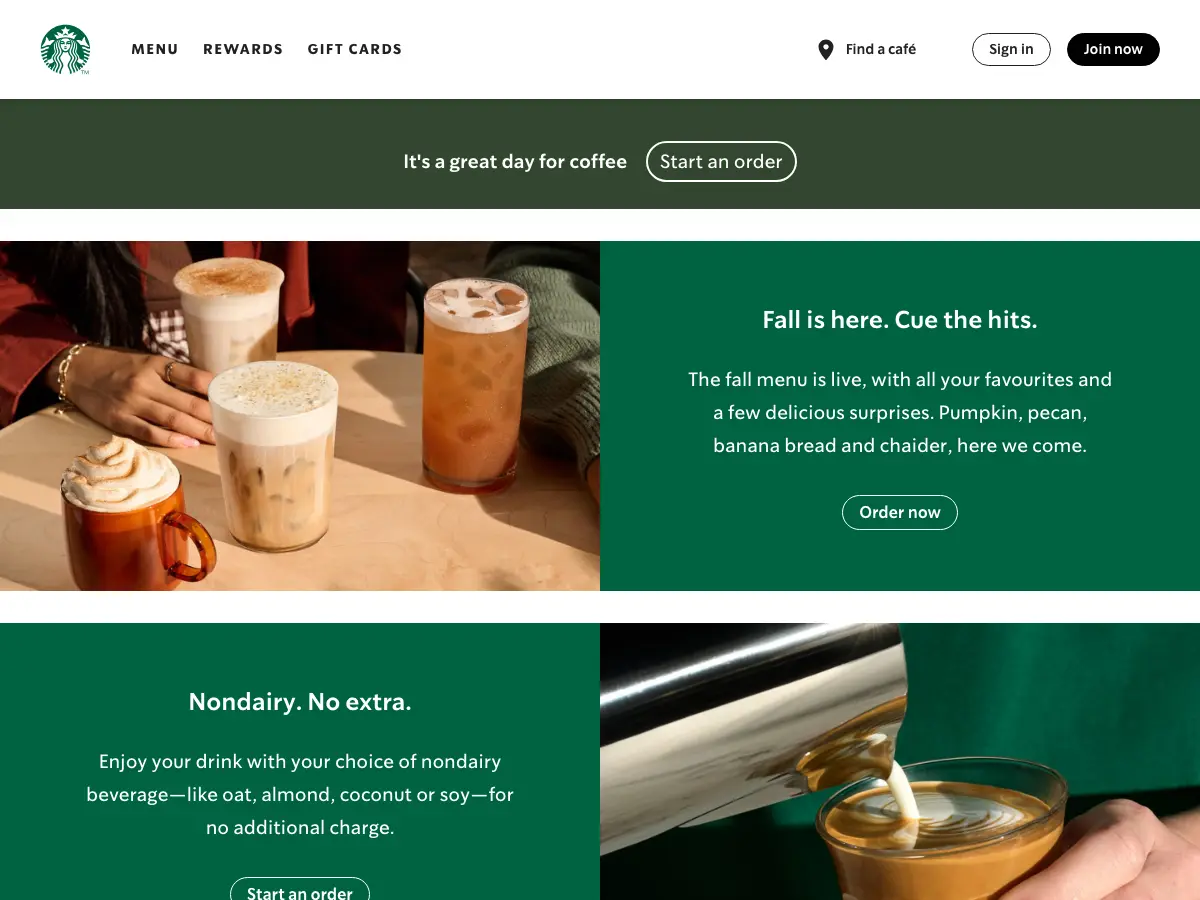 Starbucks Coffee Company's website