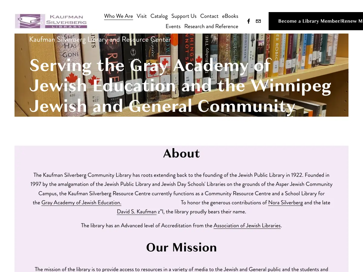 Kaufman Silverberg Library's website