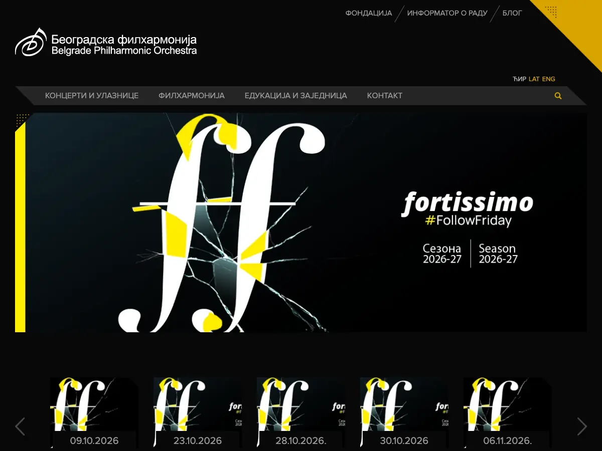 Informbiro Filharmonije's website