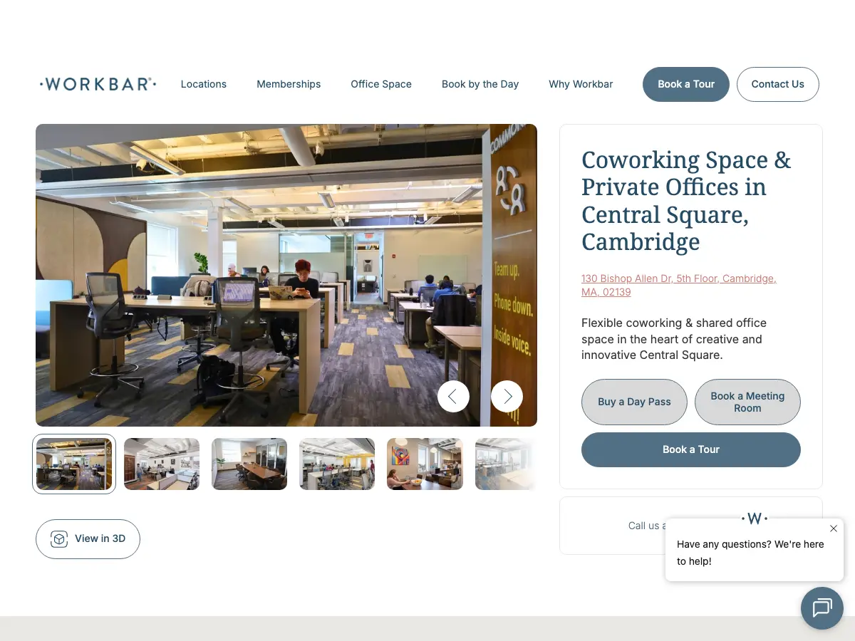 Workbar Central Square, Cambridge's website