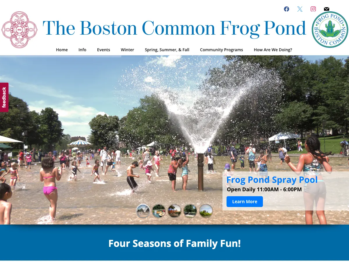 Boston Common Frog Pond's website