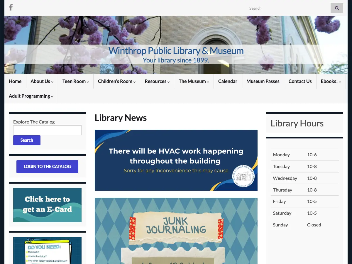 Winthrop Public Library and Museum's website