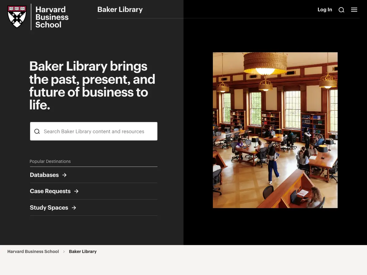 Baker Library's website