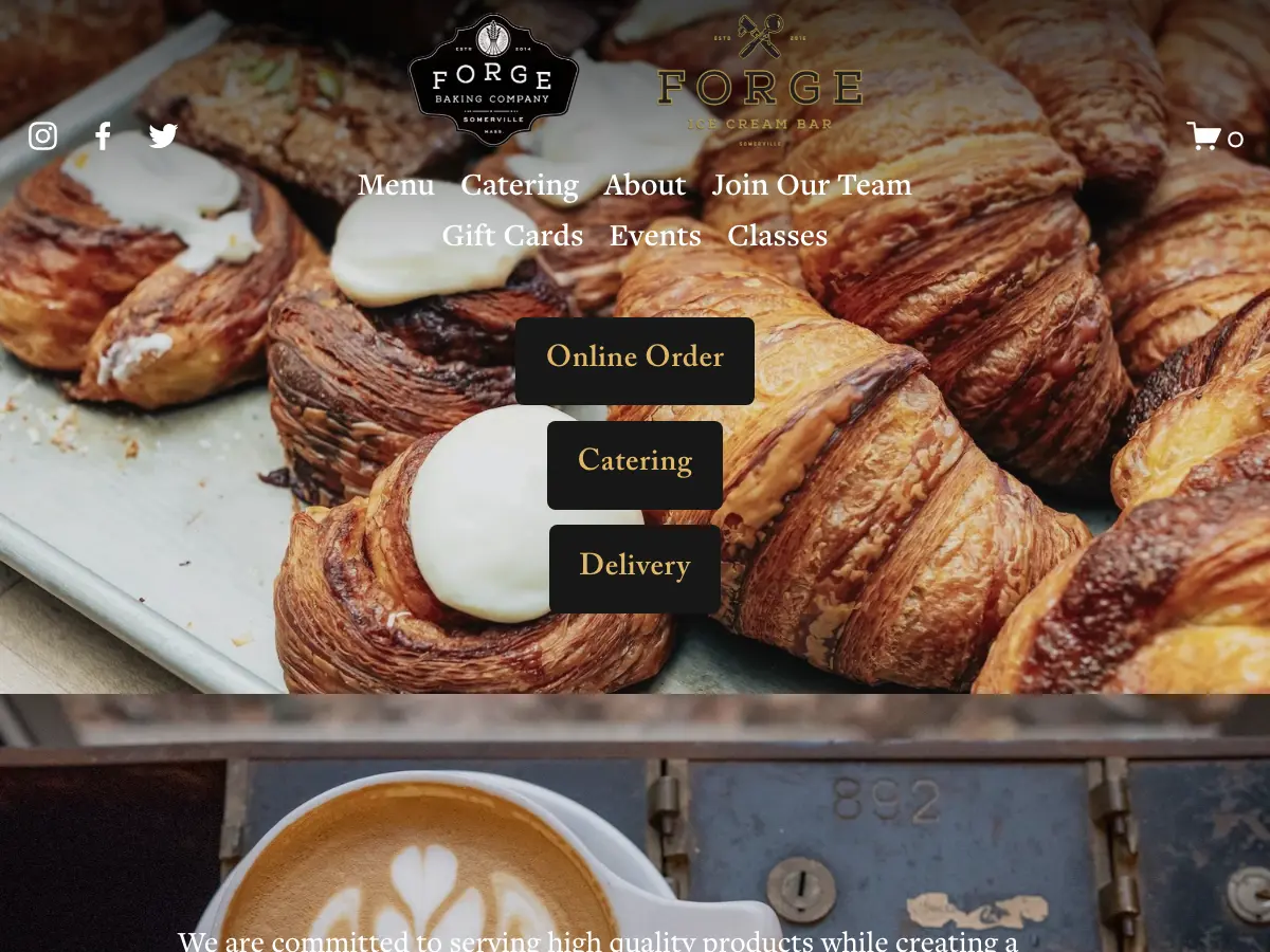 Forge Baking Company's website