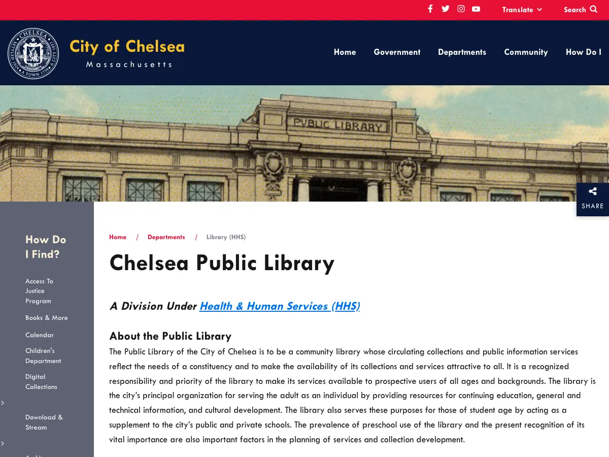 Chelsea Public Library's website