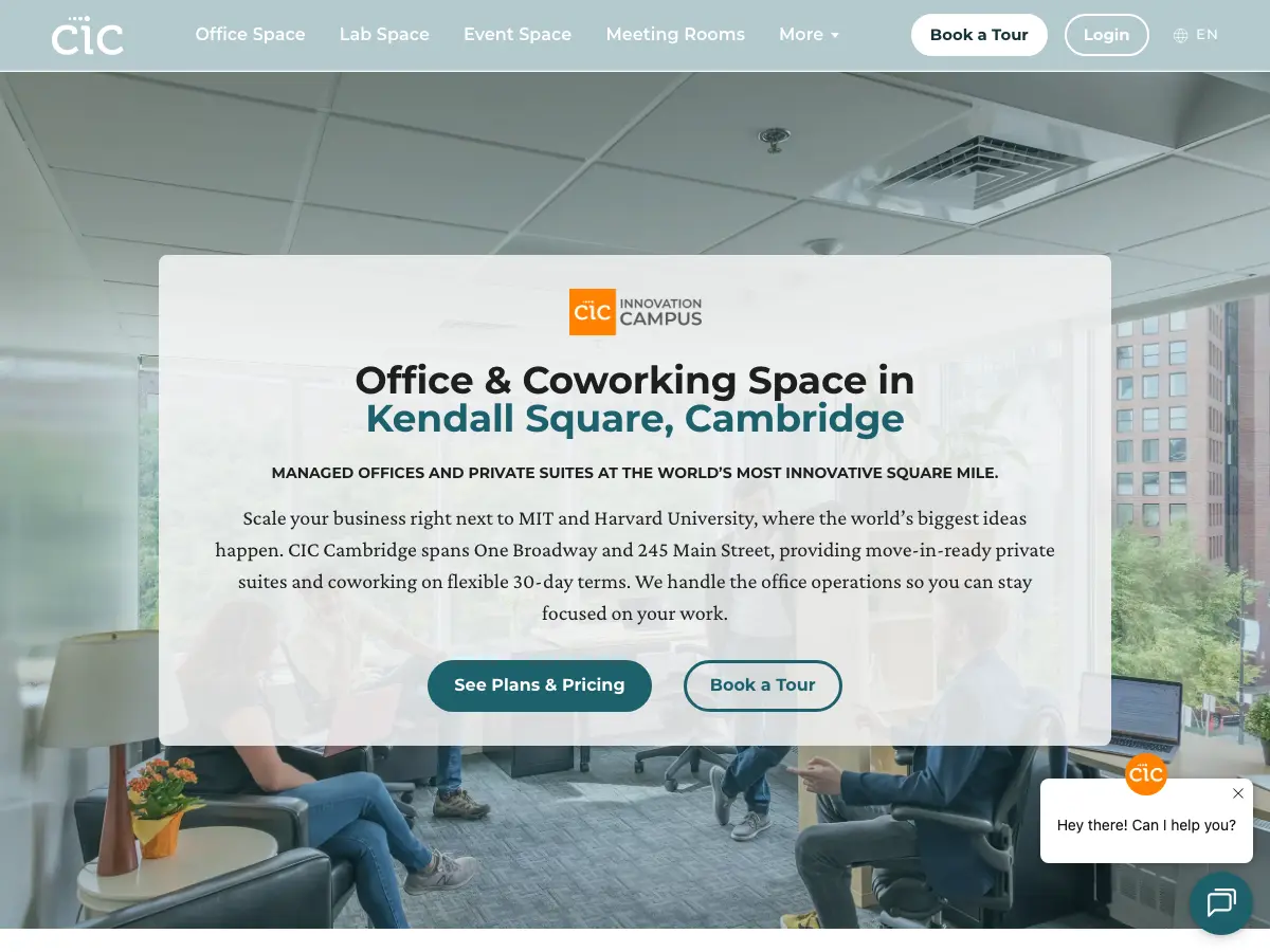 CIC Cambridge @ 1 Broadway's website