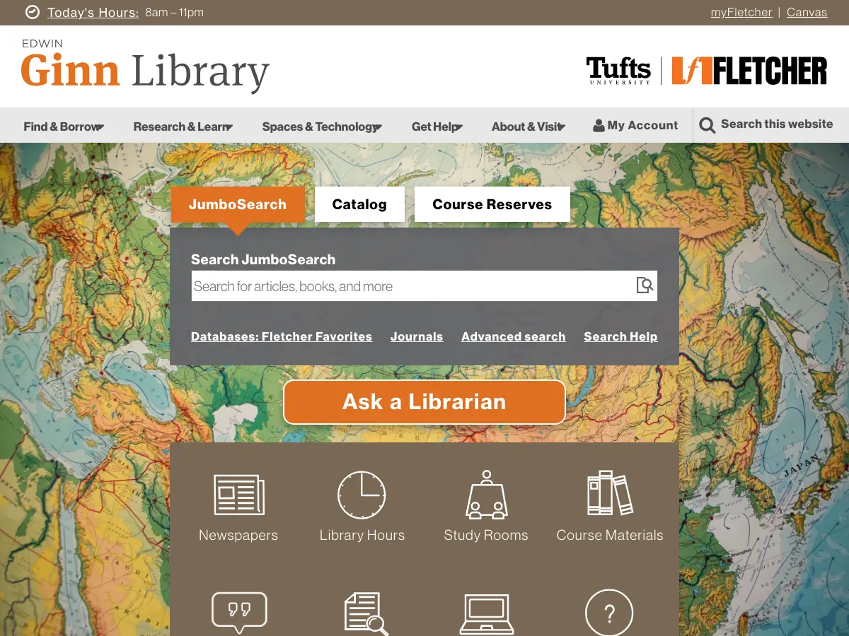 Edwin Ginn Library's website