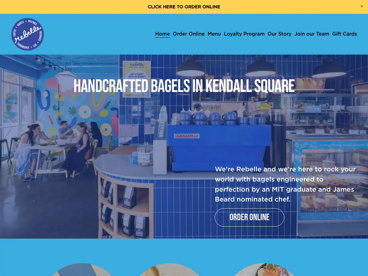 Rebelle Artisan Bagels's website