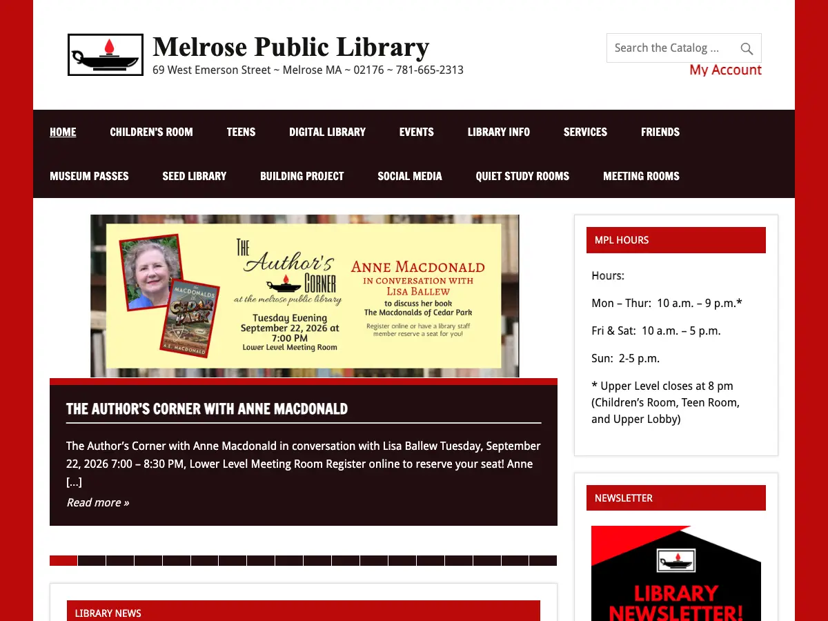 Melrose Public Library's website