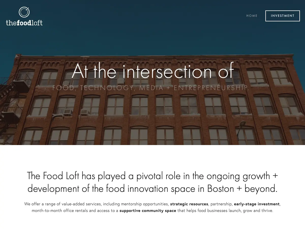 The Food Loft's website