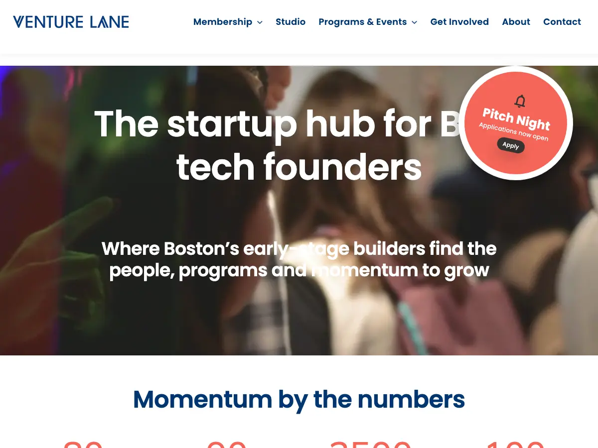 Venture Lane | Startup Hub's website