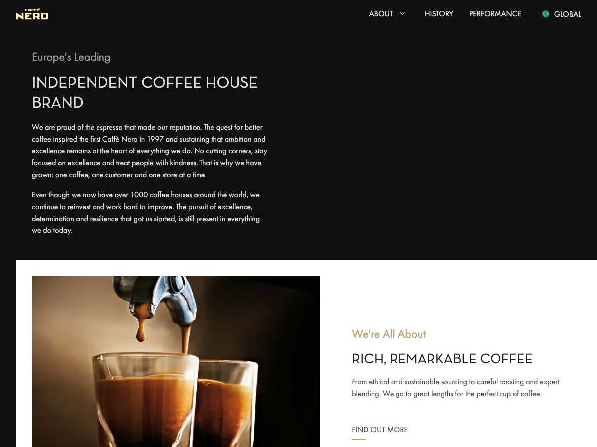 Caffè Nero's website