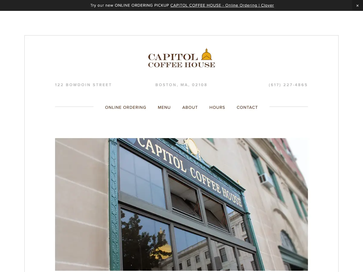Capitol Coffee House's website