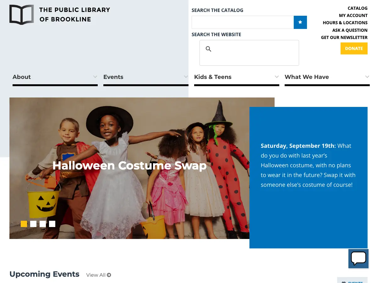 Coolidge Corner Library's website