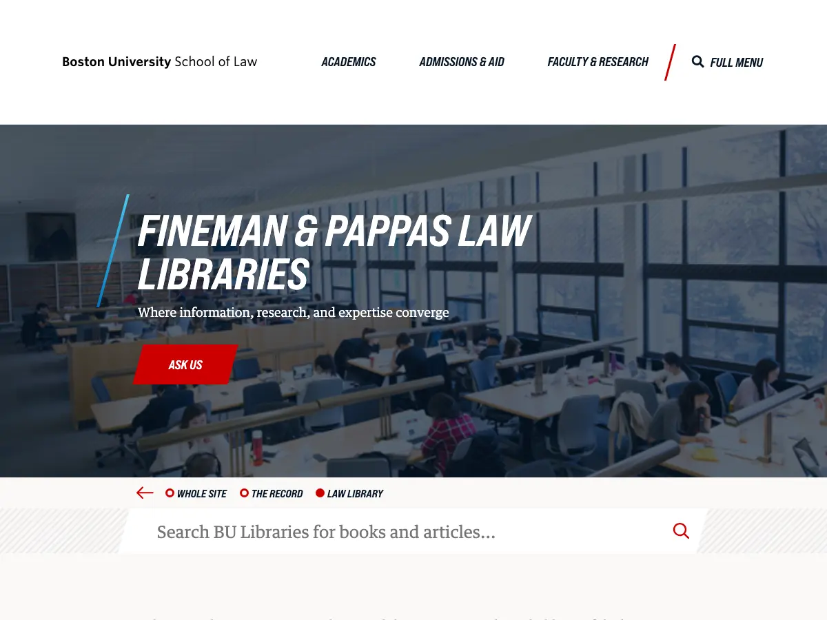 Fineman & Pappas Law Libraries's website