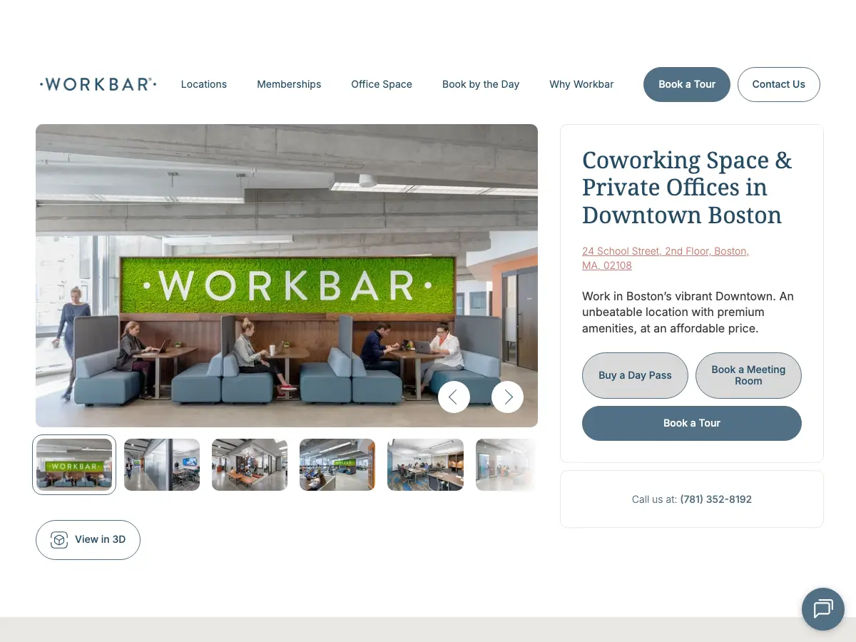 Workbar Boston's website