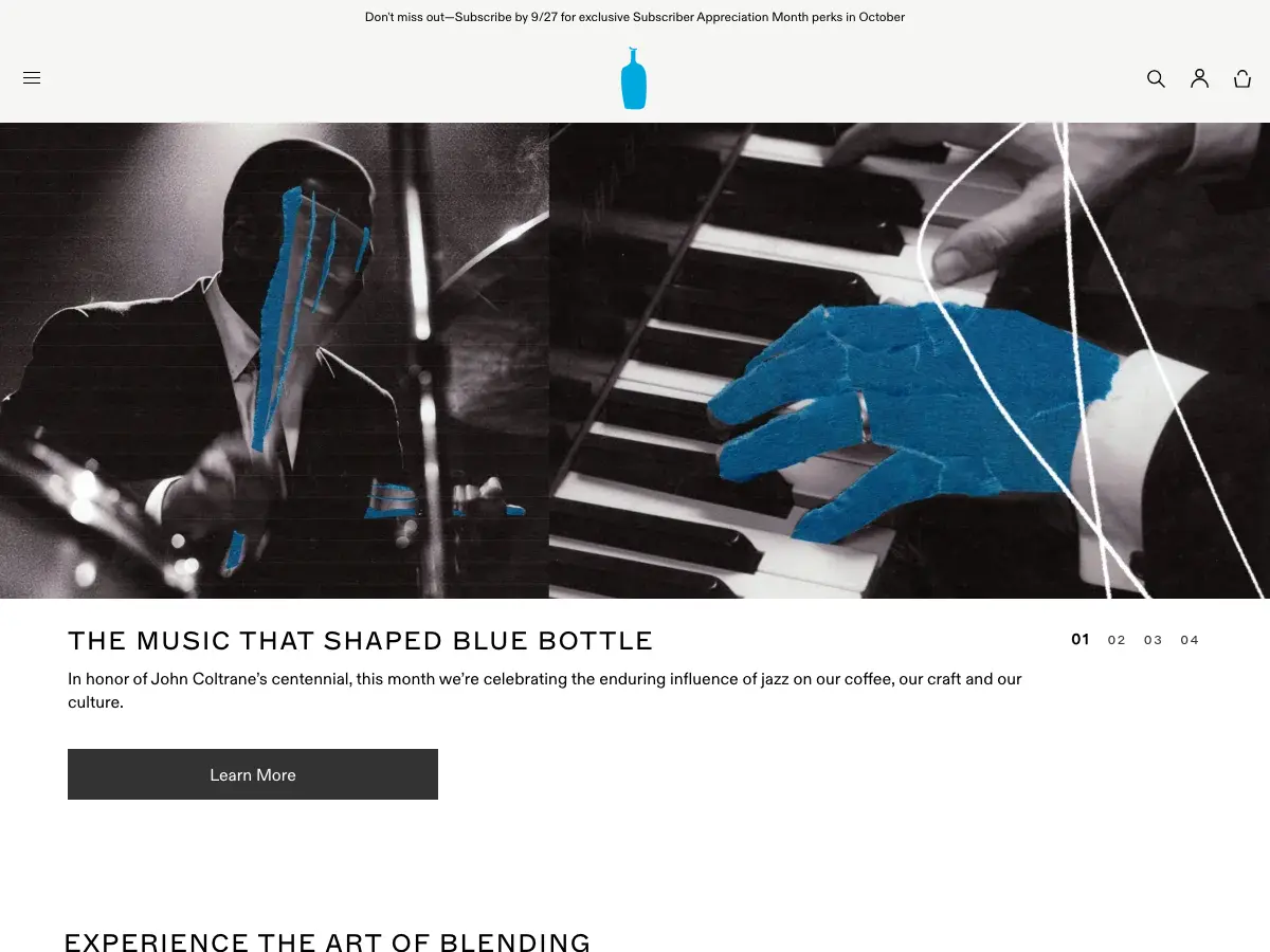 Blue Bottle Coffee's website