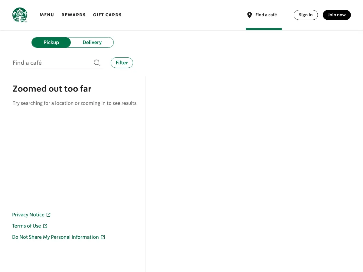 Starbucks's website