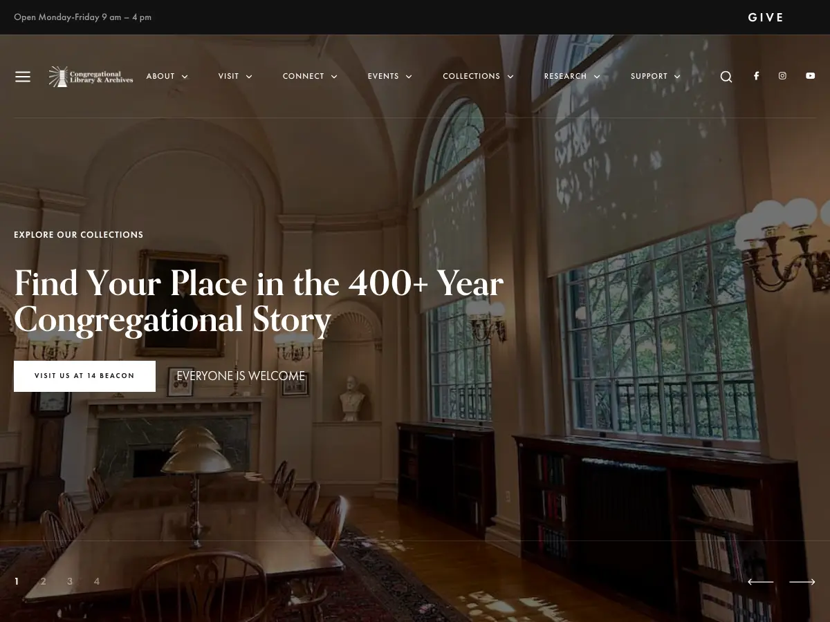 Congregational Library and Archives's website