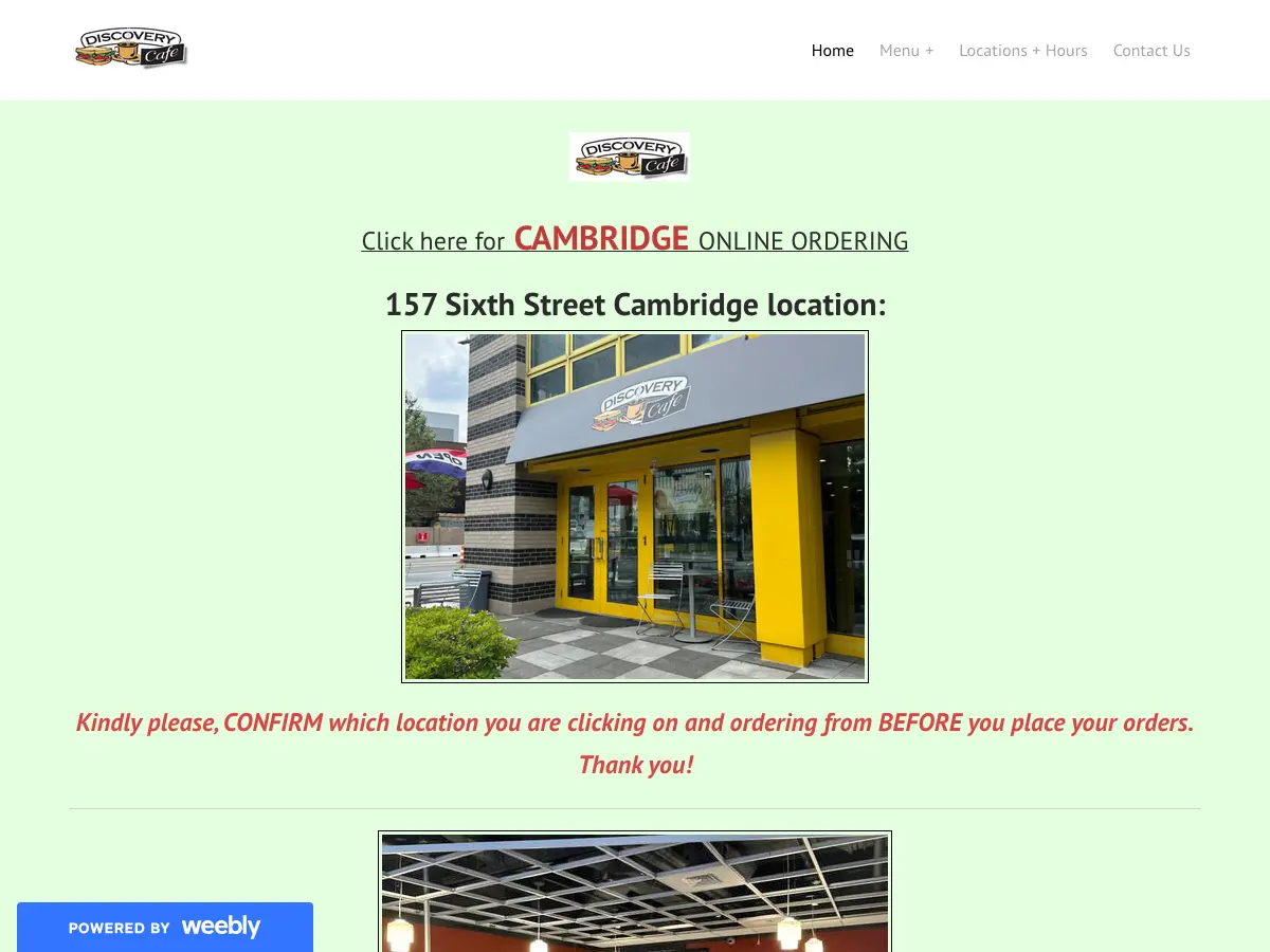 Discovery Cafe's website