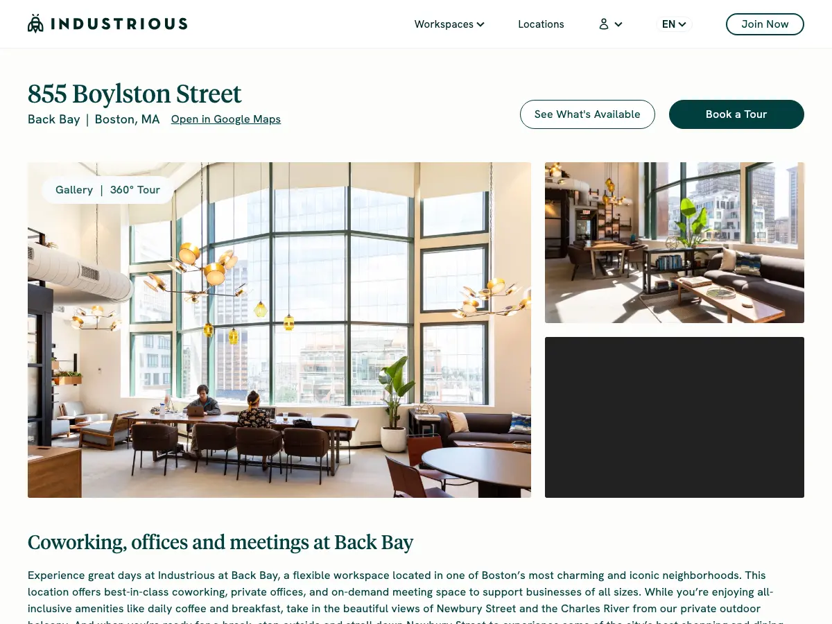 Industrious's website