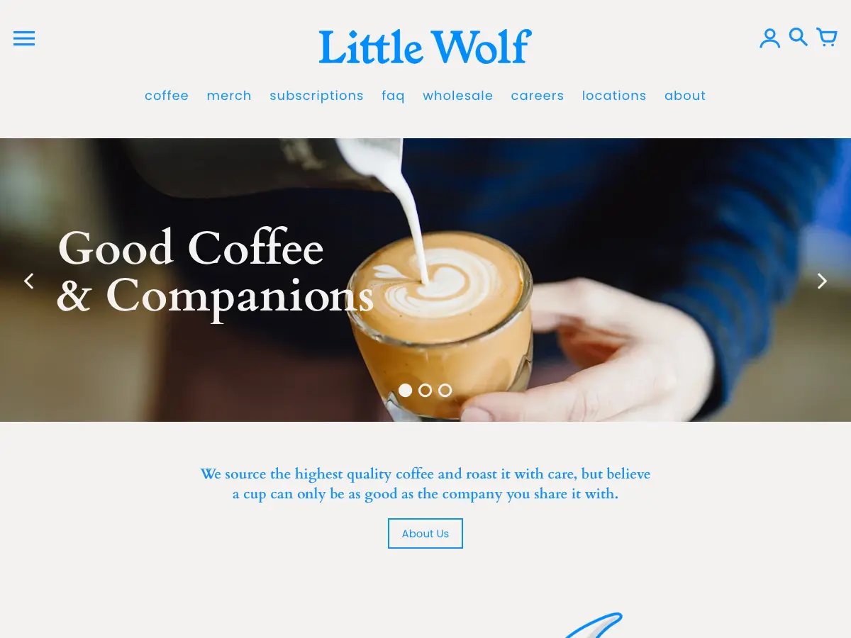 Little Wolf Coffee's website