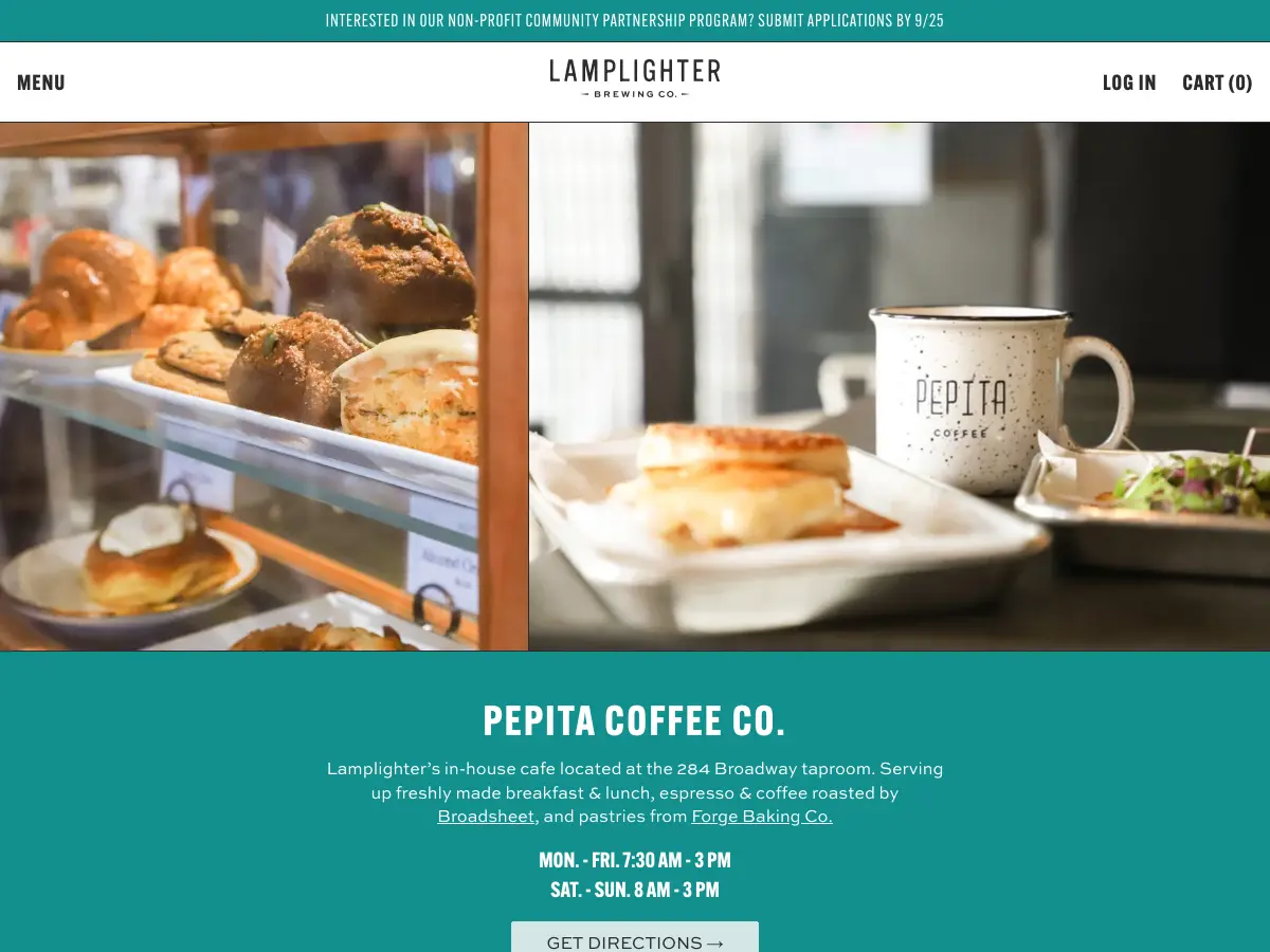 Pepita Coffee's website