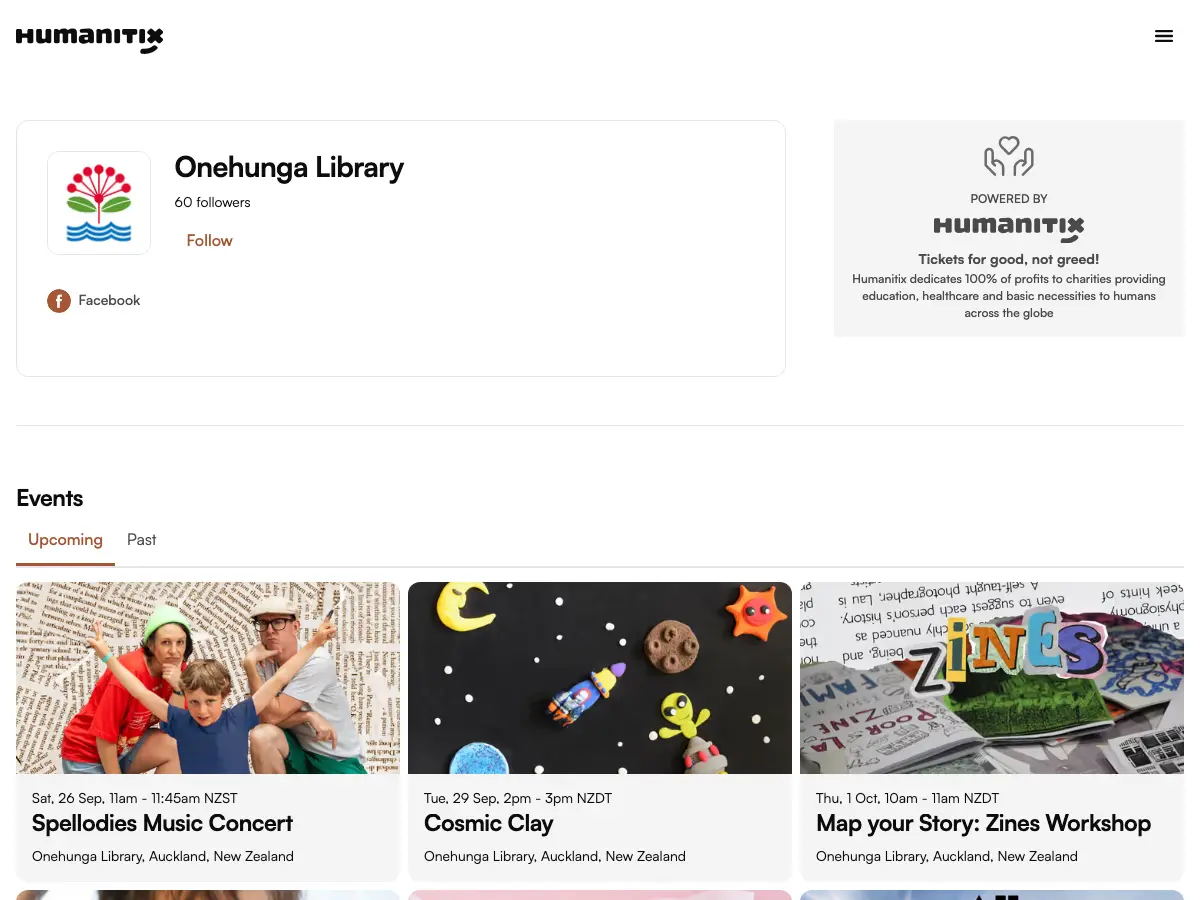 Onehunga Library's website